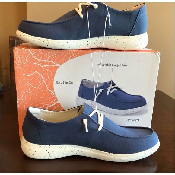 J SPORT - NWTIB - L Sz 11 “Wenden” Casual Slip-On Shoes/Navy Canvas/Rubber Soles - Picture 10 of 14